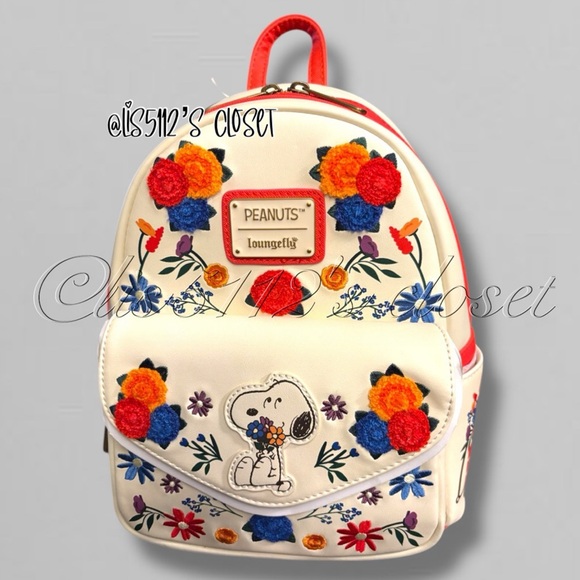 Loungefly x Peanuts Floral Snoopy Dog Mini Backpack - Picture 3 of 15